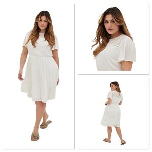 Torrid Flutter Skater Dress Gauze & Lace White Cloud Dancer Size 0/L/12 New